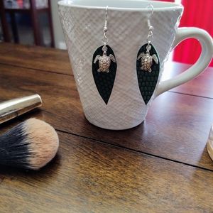 Faux leather earrings